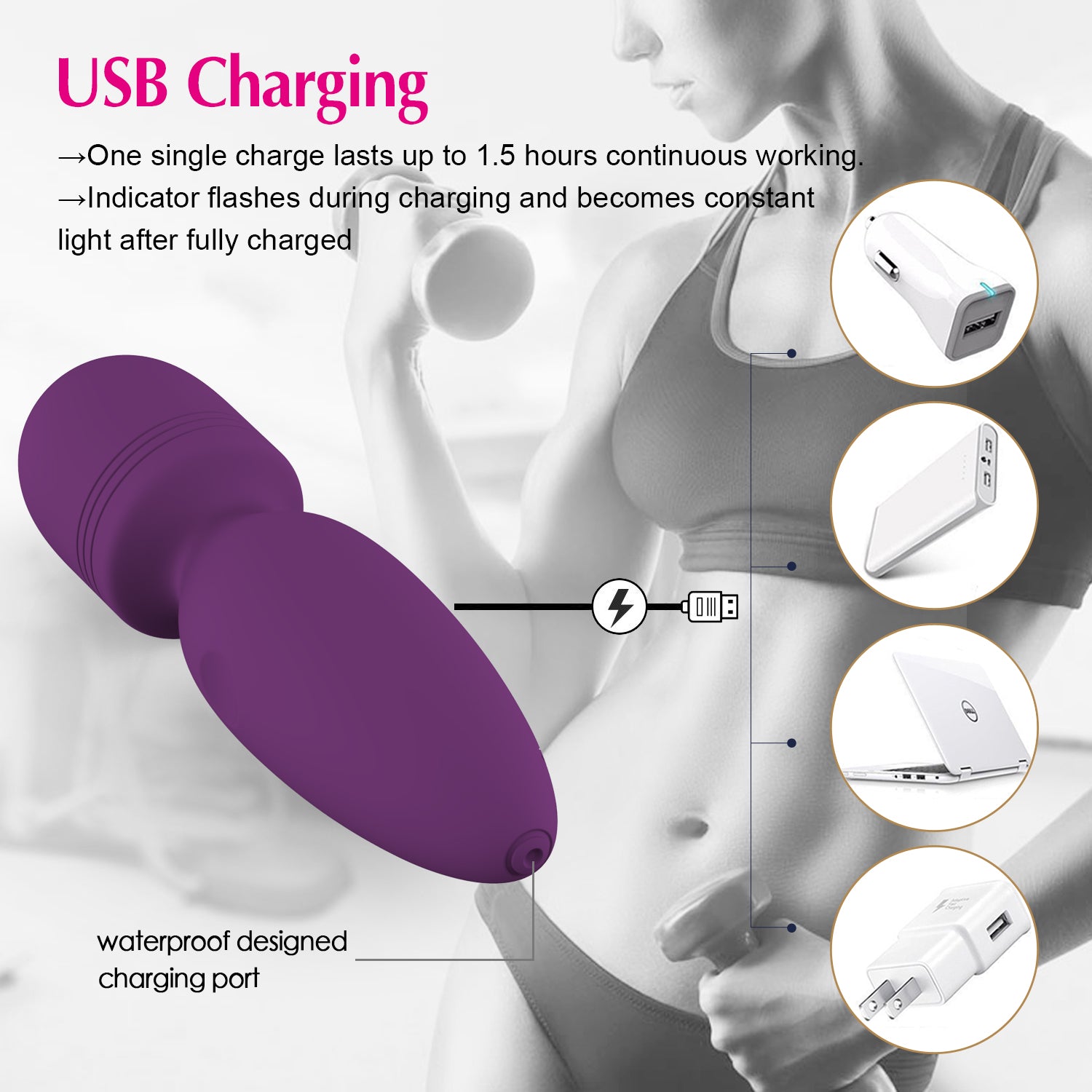 Litein Life Handheld Vibrator, Purple