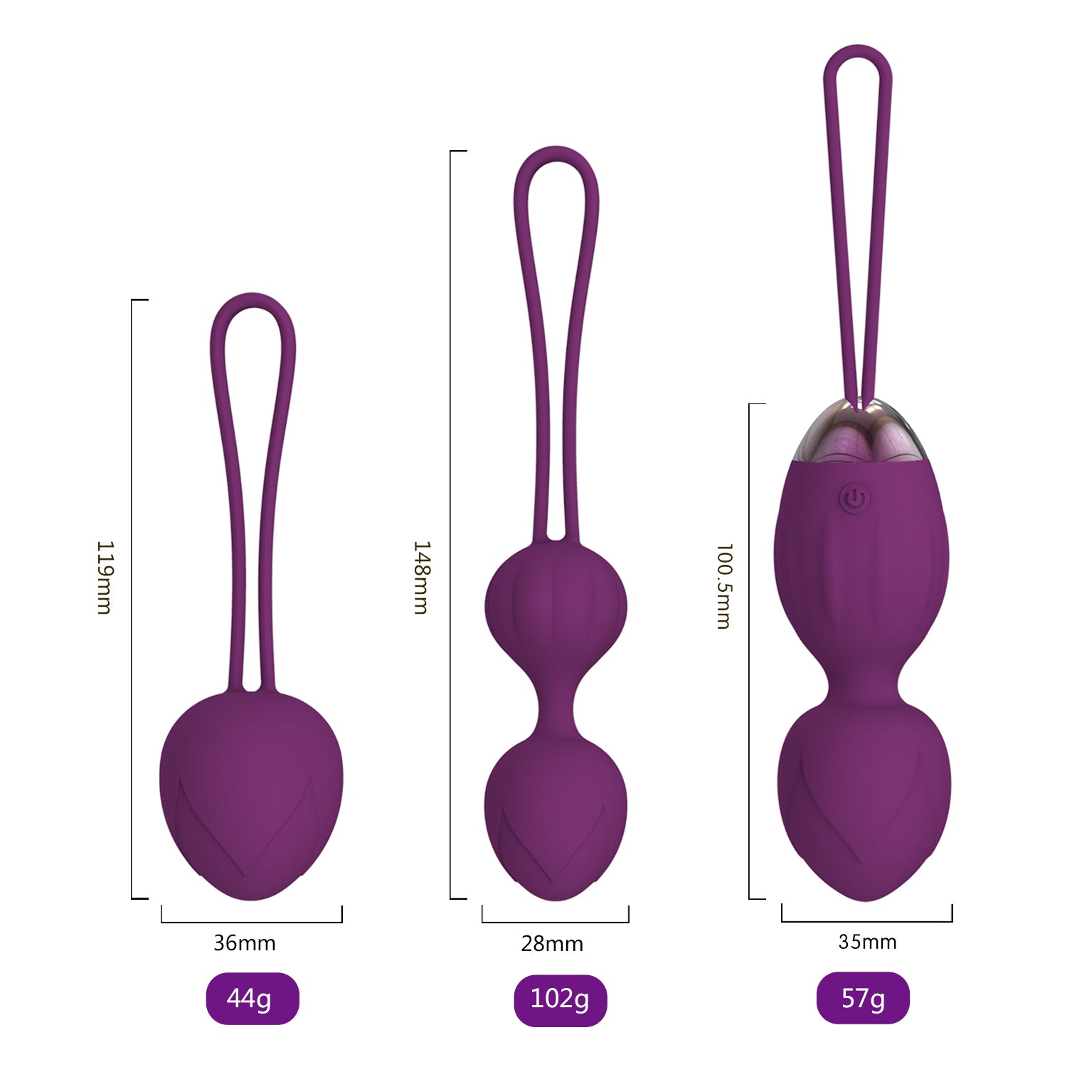 Litein Life Kegel Ball Vibrating Egg-Purple